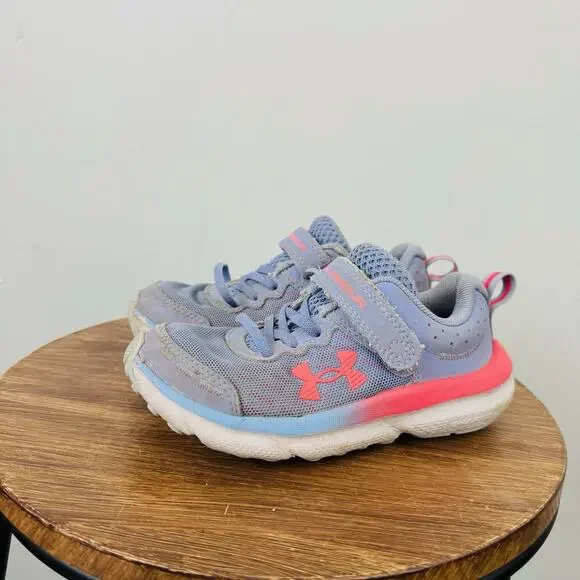 Under Armour Assert 10 AC Girls Purple And Pink Sneakers Size 12 - Picture 2 of 10